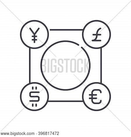 Foreign Currency Icon, Linear Isolated Illustration, Thin Line Vector, Web Design Sign, Outline Conc