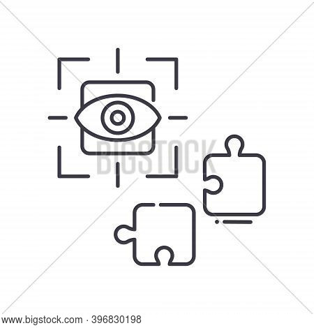 Focusing On Solution Icon, Linear Isolated Illustration, Thin Line Vector, Web Design Sign, Outline 