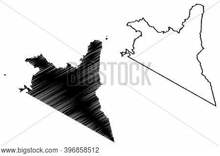 Migori County (republic Of Kenya, Nyanza Province) Map Vector Illustration, Scribble Sketch Migori M
