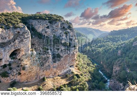 Serrania Of Cuenca, Jucar River And Villalba Cut Seen From The Viewpoint Of Ventano Del Diablo, Spai