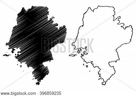 Siaya County (republic Of Kenya, Nyanza Province) Map Vector Illustration, Scribble Sketch Siaya Map