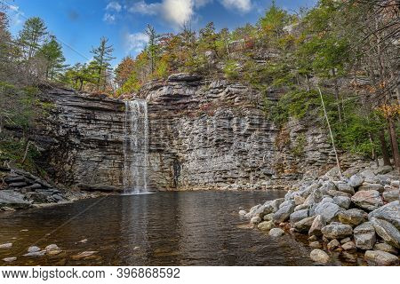 A Scenic View Of Awosting Falls In Lake Minnewaska State Park Near New Paltz New York.