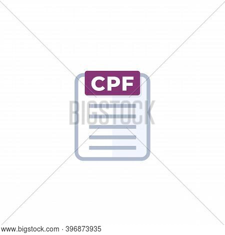Cpf File Icon On White, Eps 10 File, Easy To Edit