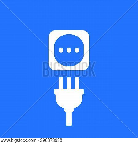 Electric Plug With 3 Pins And Socket, Eps 10 File, Easy To Edit