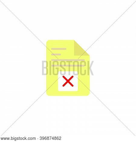 Cancel Document File Page Restricted X Icon Color, Line, Outline Vector Sign, Linear Style Pictogram