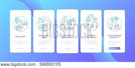 Cfs Signs Onboarding Mobile App Page Screen With Concepts. Cognitive Dysfunction, Orthostatic Intole