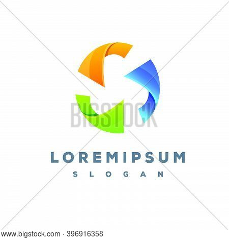 Circle Colorful Logo Design Vector Template Easy To Use