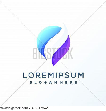 Colorful Pin Leaf Logo Design Vector Template Easy To Use