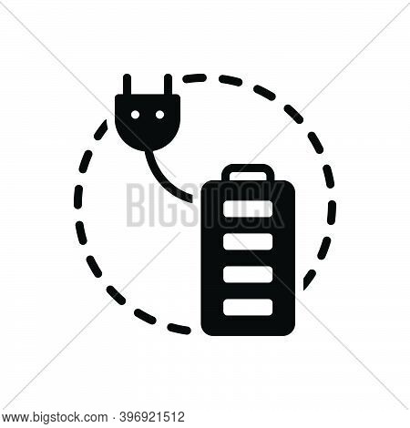 Black Solid Icon For Totally Completely Absolutely Entirely Fully Battery Charge Perfectly Accumulat
