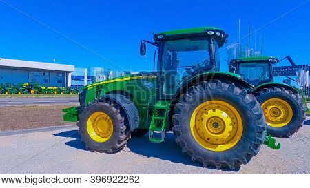 Kyiv, Ukraine - June 16, 2020: The Powerful Tractor John Deer At Kyiv, Ukraine On June 16, 2020