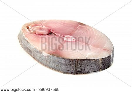 Spanish Mackerel Slice Or Spotted Mackerels Isolated On White Background ,scomberomorus