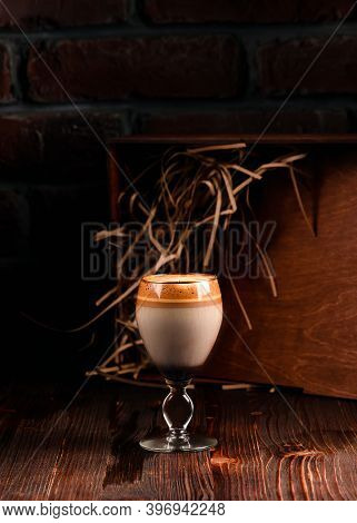 Iced Dalgona Coffee Trendy Fluffy Creamy Whipped Coffee, Dalgona Coffee Or Whipped Instant Coffee. N