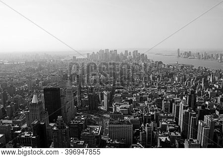 Aerial View Of The City Of Manhattan, Photographed From The Top Of The Largest Building In New York,