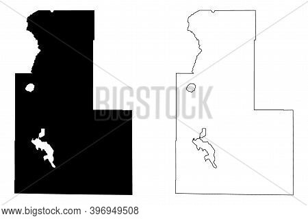 Klamath County, Oregon State (u.s. County, United States Of America, Usa, U.s., Us) Map Vector Illus
