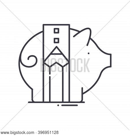 Funding Icon, Linear Isolated Illustration, Thin Line Vector, Web Design Sign, Outline Concept Symbo