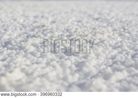 White Salt Crystal Ground Surface Around Lake Asal Salt Lake
