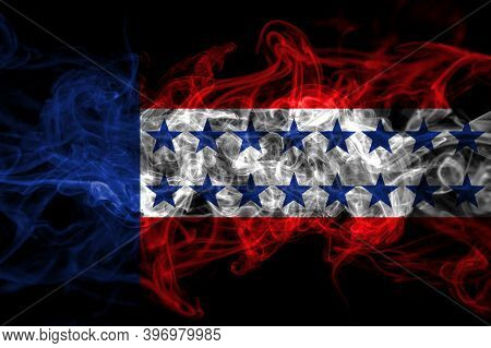 Tuamotu Archipelago Smoke Flag Isolated On Black Background