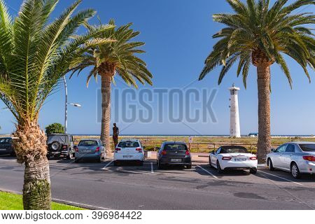 Morro Jable, Fuerteventura, Spain: 2020 October 08: Main Street Of Morro Jable On The Island Of Fuer