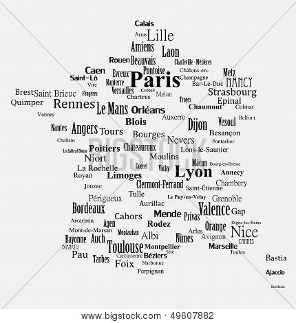Text graphic France map