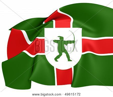 Flag Of Nottinghamshire, England.