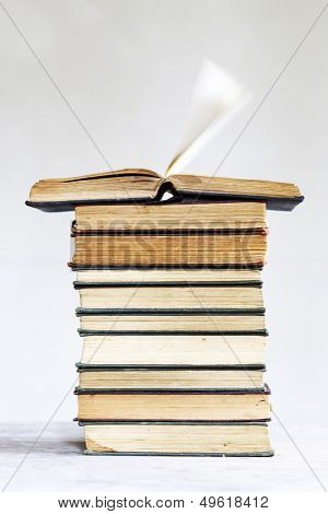 Plie of old books
