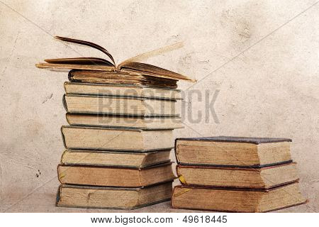Plie of old books