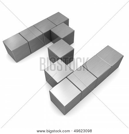 Letter Z Cubic Metal