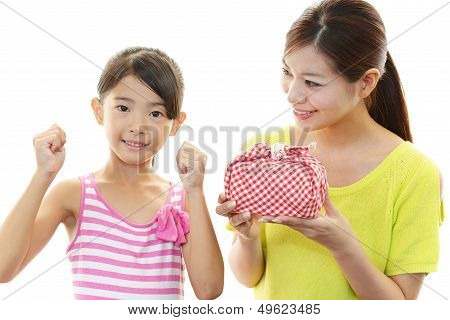 Smiling child with mother