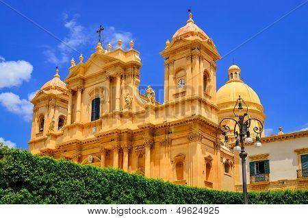 View Of Baroque Style Cathedral In Old Town Noto, Sicily