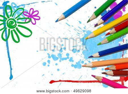 art background with crayons