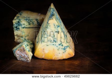Stilton mature blue cheese - Dark background