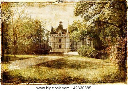 vintage picture with castle