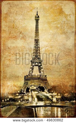 eiffel tower - picture in retro style