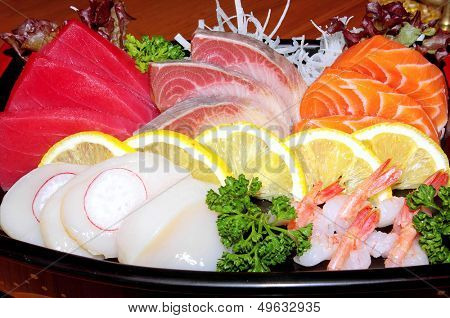 sushi fish set close up