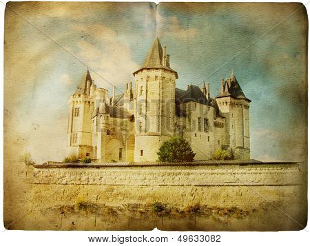 Saumur castle - vintage card