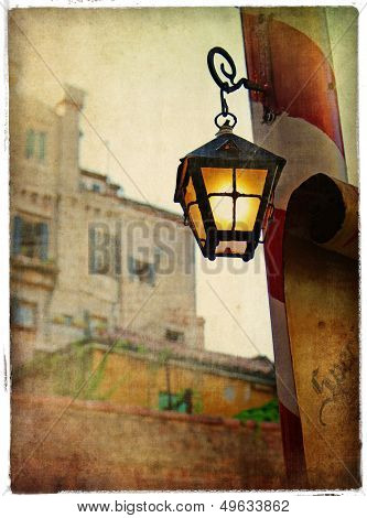 old venetian lanterns -retro styled picture