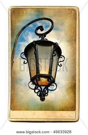  vintage cards series - old lantern