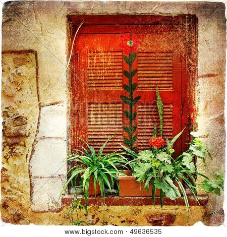 old windows of Greece - retro series