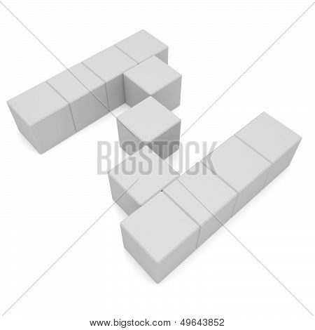 Buchstabe Z kubische White
