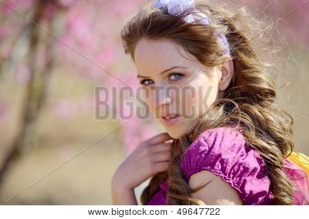 young beautiful woman portrait outdoor