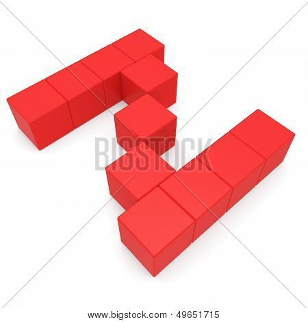 Buchstabe Z kubische rot