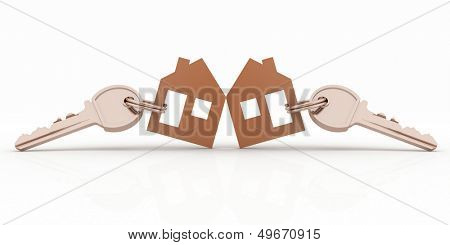 3d model house symbol set with keys