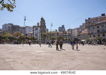 Main Square Of Pontevedra, Galicia