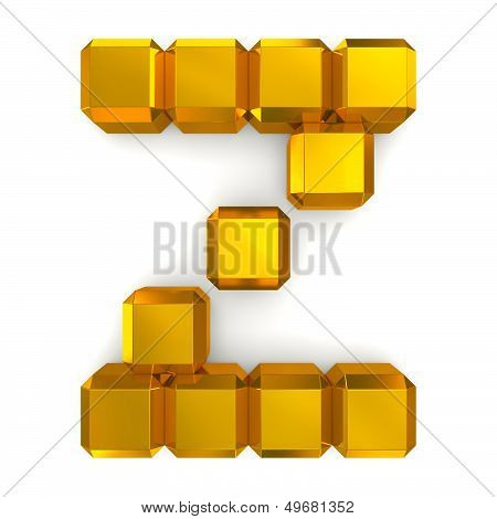 Letter Z Cubic Golden