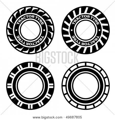 vector black tractor tyre symbols