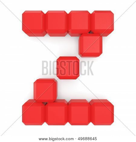 Letter Z Cubic Red