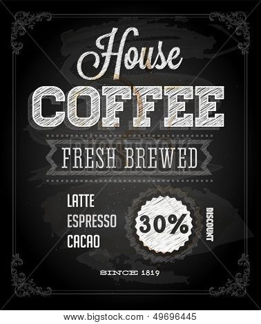 Chalkboard Poster Lettering Coffee, typographic design