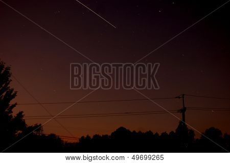 The ISS crossing by over the evening sky just after dawn in the Ukraine. 