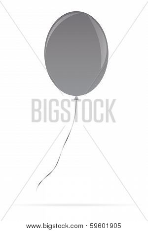 gray balloon isolated on white