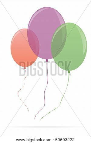 colorful balloons isolated on white